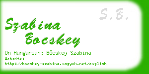 szabina bocskey business card
